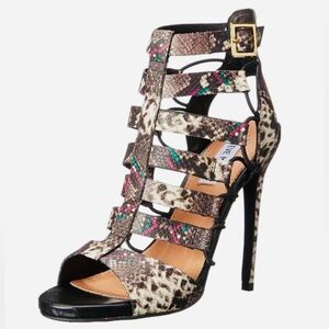 NWT- Steve Madden Multicolor Snakeskin Strappy Heels